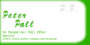 peter pall business card